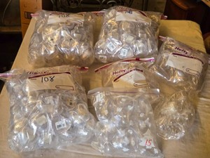 Clear Plastic Heart-Shaped Ornaments Lot - 2 sizes - Approx. 340