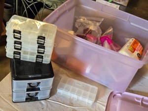 Clear Plastic Organizers and Storage Bins Lot and Other Small Storage Containers