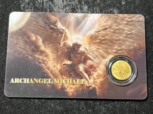 11000TH TROY OZ .9999 FINE GOLD ARCHANGEL MICHAEL ROUND IN CASE