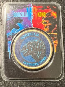 1 TROY OZ .999 FINE SILVER GODZILLA KONG ROUND IN CASE