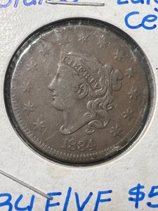 1834 US CORONET HEAD LARGE CENT
