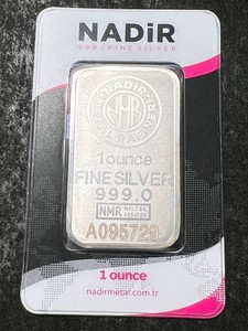 1 TROY OZ .999 FINE SILVER NADIR BAR