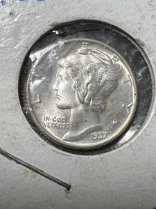 1937 US MERCURY DIME BU