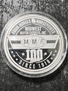 1 TROY OZ .999 FINE SILVER MIDWEST MOTOR EXPRESS ROUND IN AIRTITE
