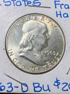 1963-D US FRANKLIN HALF DOLLAR BU