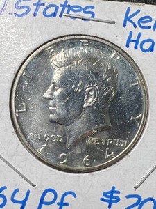 1964 US PROOF KENNEDY HALF DOLLAR