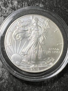 2018 AMERICAN SILVER EAGLE 1 TROY OZ .999 FINE SILVER IN AIRTITE
