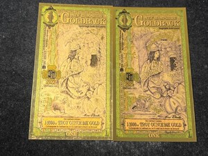 2 NEW HAMPSHIRE GOLD BACKS 11000TH TROY OZ 24K GOLD EACH