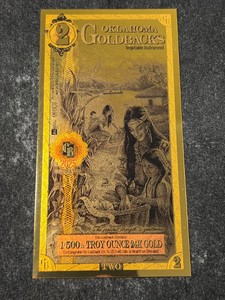 OKLAHOMA GOLD BACK 1500TH TROY OZ 24K GOLD
