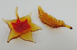 Art Glass Leaves - Lenox (Lot of 2)