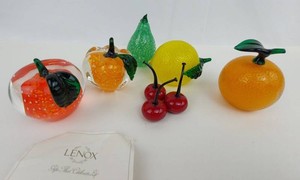 Glass Fruit Figurines - Lenox Decorative Collection (Lot of 6)