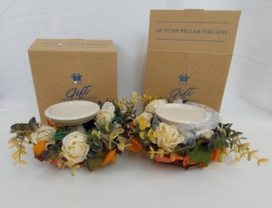 6B - Floral Wreaths - Avon Autumn Pillar Wreaths (Lot of 2)