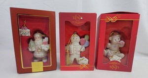 Christmas Ornaments - Lenox Porcelain Holiday Decorations (Lot of 3)