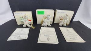 Christmas Ornaments - Lenox Porcelain Gingerbread Figures (Lot of 3)