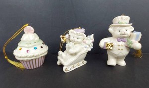 Porcelain Christmas Ornaments - Lenox Designs (Lot of 3)