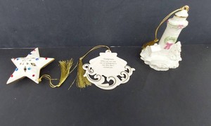 Christmas Ornaments - Lenox Star, Footprints & Lighthouse (Lot of 3)