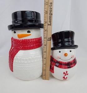 Snowman Cookie Jars - Hallmark Canisters (Lot of 2)