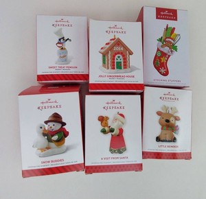Christmas Ornaments - Hallmark Keepsake Assorted Designs (Lot of 6)