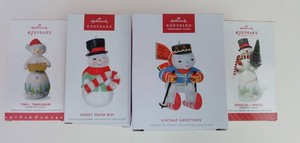 Christmas Ornaments - Hallmark Keepsake Snowman Designs (Lot of 4)