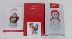 Christmas Ornaments - Hallmark Keepsake Snow Buddies & More (Lot of 3)