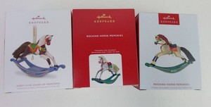 Christmas Ornaments - Hallmark Keepsake Rocking Horse Memories (Lot of 3)