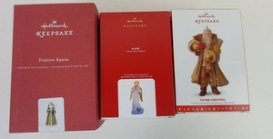 Christmas Ornaments - Hallmark Keepsake Festive Santa, Hope & Father Christmas (Lot of 3)