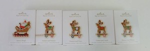 Christmas Ornaments - Hallmark Keepsake Santa & Reindeer Set (Lot of 5)