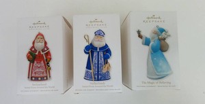 Christmas Ornaments - Hallmark Keepsake Santa Designs (Lot of 3)