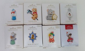 Miniature Christmas Ornaments - Hallmark Keepsake Assortment (Lot of 8)