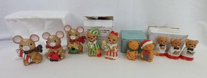 Christmas Figurines - Mice & Bears Mixed Lot of 11