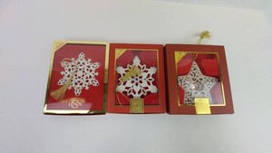 Christmas Ornaments - Lenox Annual Snowflake & Star Designs (Lot of 3)