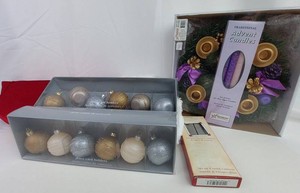 Christmas Decorations - Advent Candles, Place Card Holders & Santa Skirt Mixed Lot