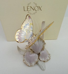 Porcelain Butterfly Flower Figurine - Lenox Whisper of Spring