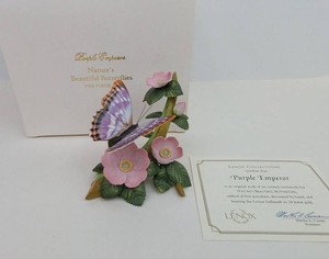 Porcelain Butterfly Figurine - Lenox Purple Emperor