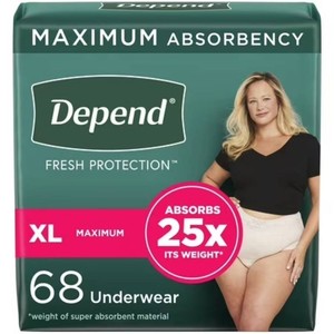 Depend Fresh Protection Incontinence, 68Ct