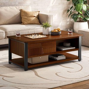 $336 BMe Trapeze Coffee Table   Wood & Storage