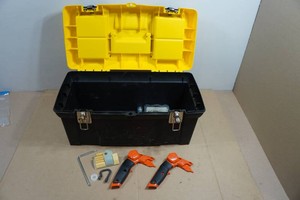 Tool Box with Chainsaw Chain and Tools
