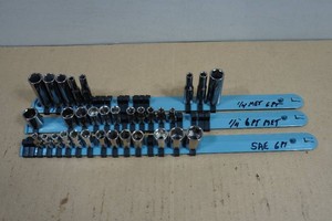 14 Drive Sockets on Rails - SAEMetric, DeepShallow - Many Craftsman