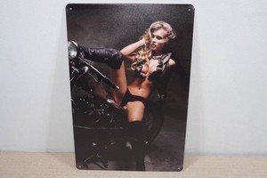 Novelty Metal Sign - Biker Girl