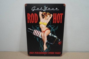 Novelty Vintage Style Metal Sign - Rod Hot