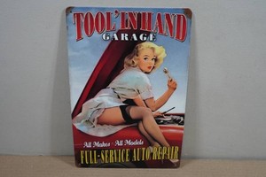 Novelty Vintage Style Metal Sign - Tool In Hand Garage