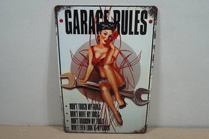 Novelty Vintage Style Metal Sign - Garage Rules
