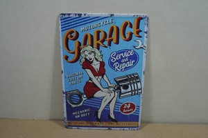 Novelty Vintage Style Metal Sign - Motorcycle Garage