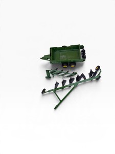 John Deere Farm Equipment Lot  Manure Spreader, Moldboard Plow & Cultivator  3 Pieces
