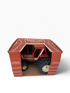 Vintage Hesston 1380 Tractor  Diecast Farm Toy  Original Display Box  Red