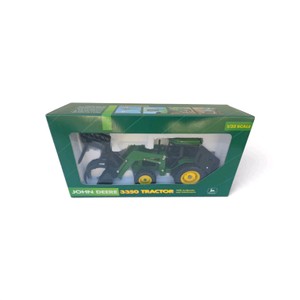 vintage 132 scale Ertl John Deere 3350 Tractor with Endloader and Attachments (Model #5647) in its original box