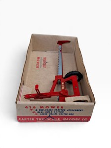 Vintage Tru-Scale No. 416 Steel Sickle Bar Mower  Red Farm Toy  Original Box
