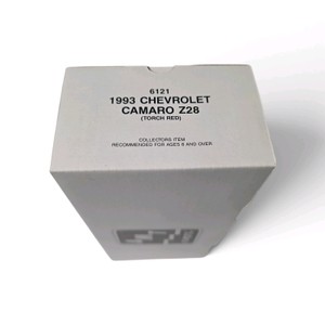 White collectors box for an AMT Ertl 1993 Chevrolet Camaro Z28 model car (Torch Red, item number 6121