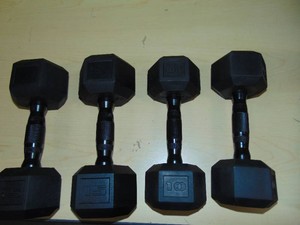 10 LB Set and 15 lb Set  dumbbells