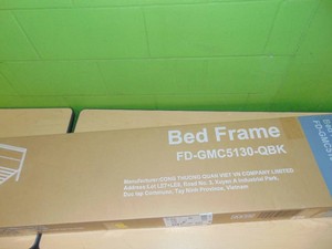 Queen Black Heavy Duty Metal Platform Bed Frame with Wooden Headboard and Footboard
